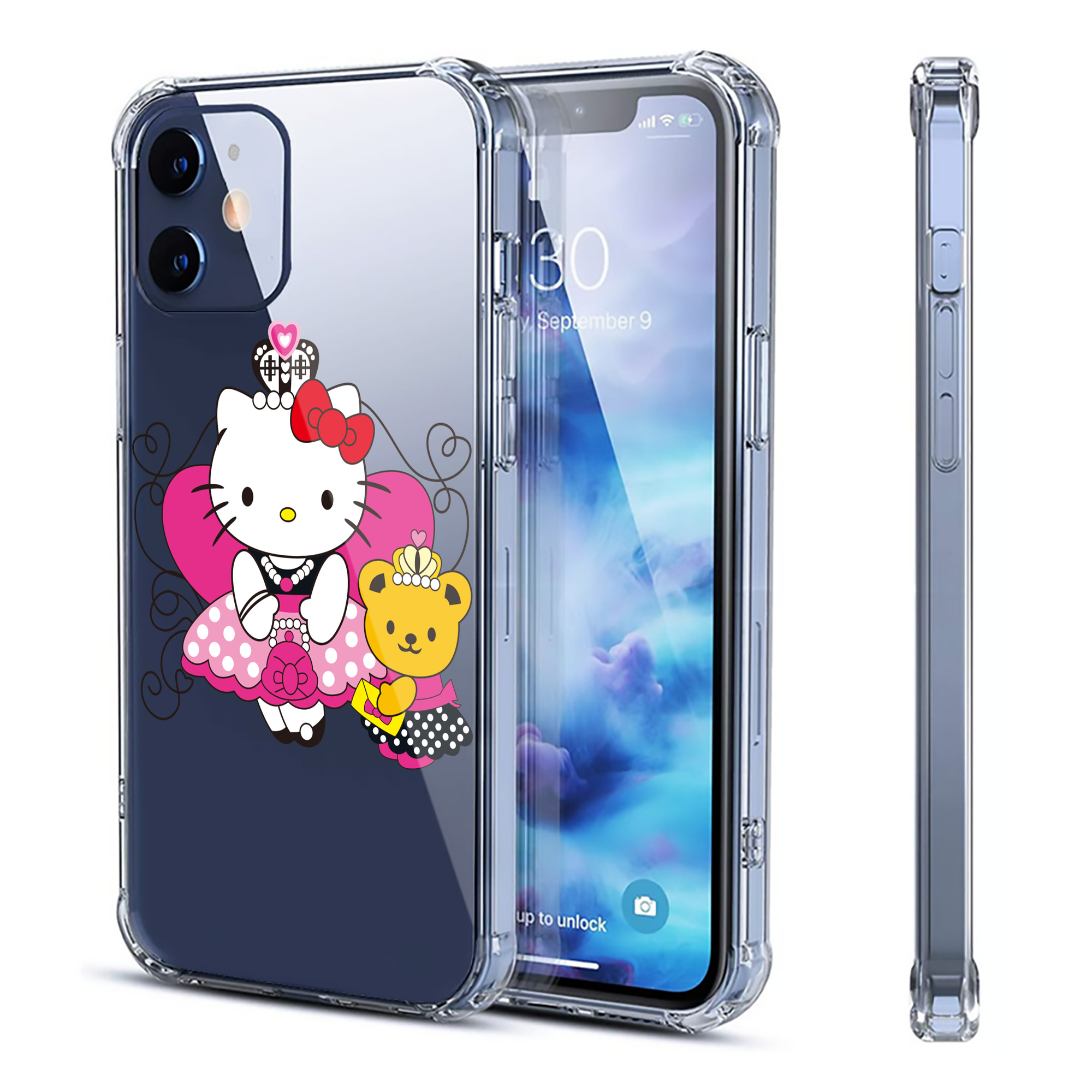 （画像用） Hello Kitty ハローキティ 【iPhone 12シリーズ対応】透明スマホケース（クリアソフトケース）